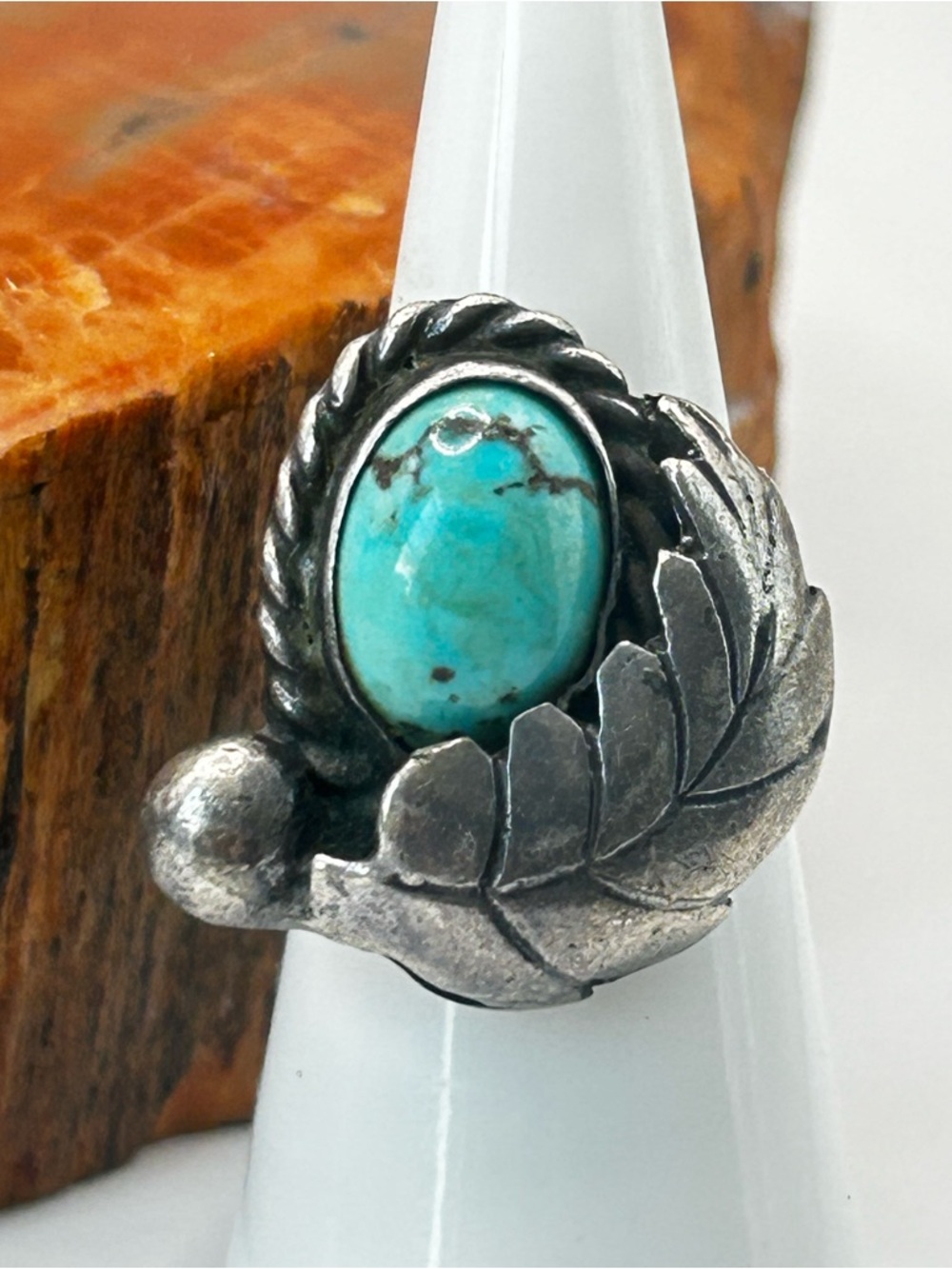 Southwest Sterling Silver Turquoise Ring - Size 6